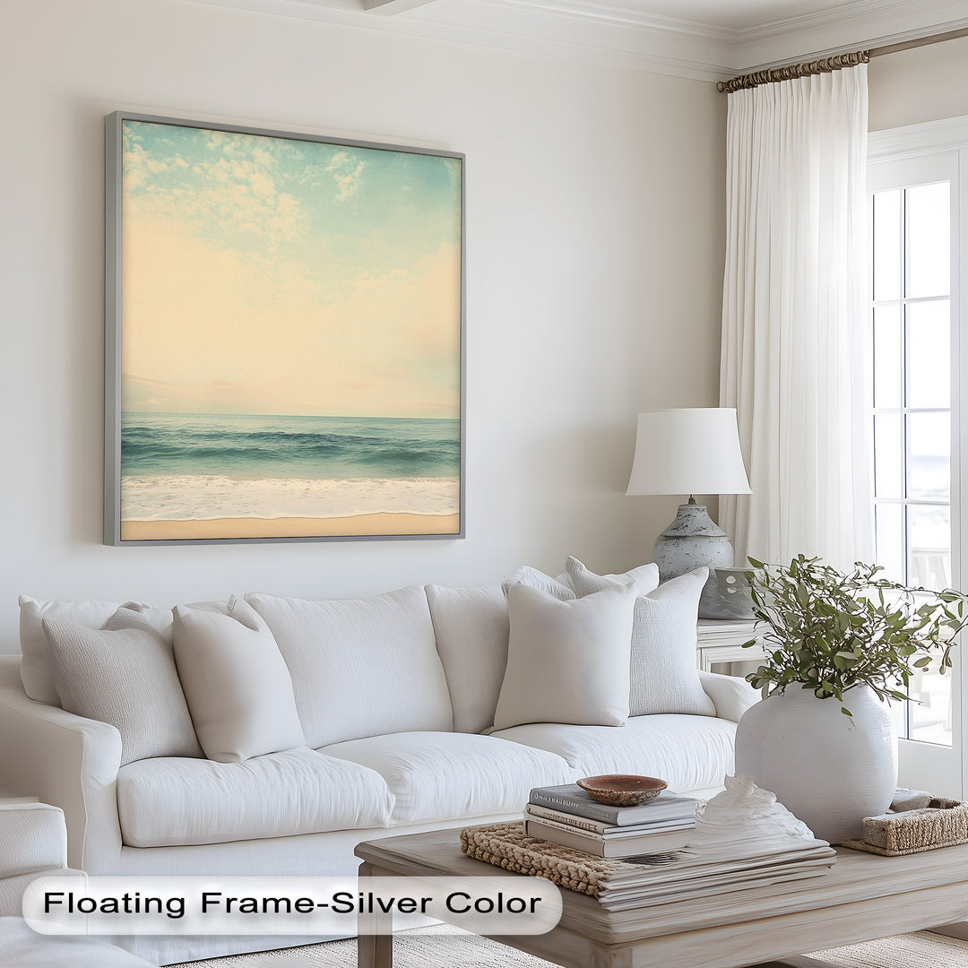 Calm Ocean Oil Paintings – Coastal Beach Wall Art
