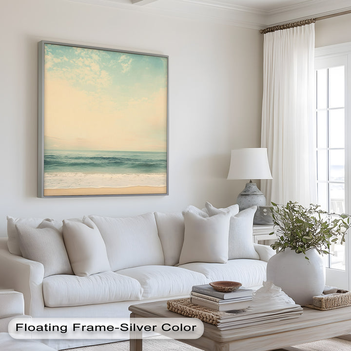 Calm Ocean Oil Paintings – Coastal Beach Wall Art