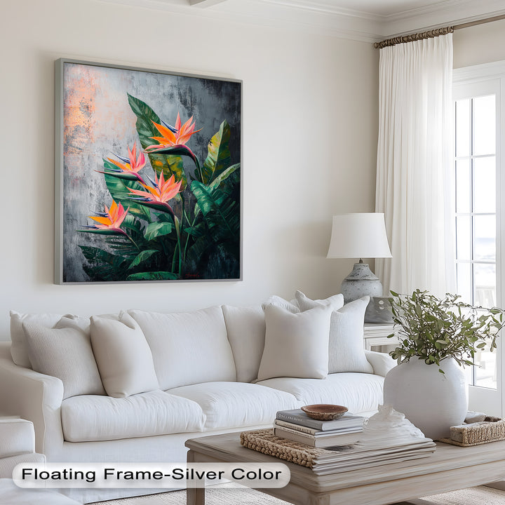 Tropical Flame – Bird of Paradise Botanical Oil Painting
