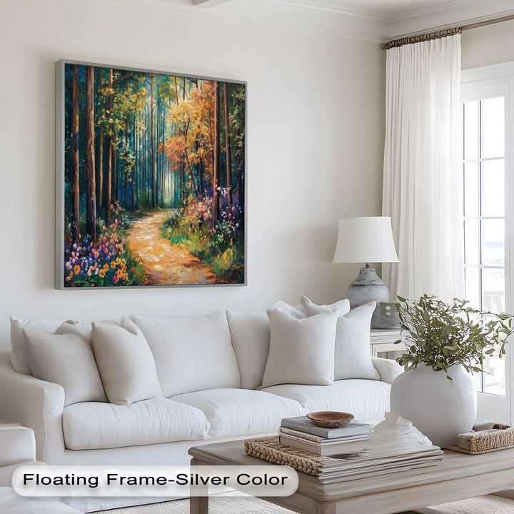 Colored Autumn Forest – Vibrant Oil Painting