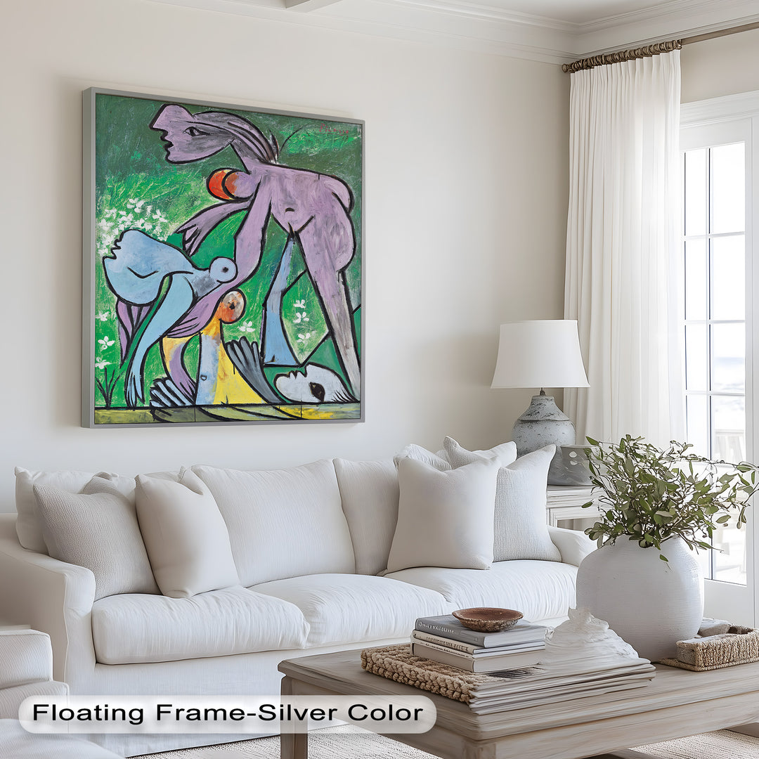 Reclining in Nature – Picasso-Inspired Abstract Nude Oil Painting