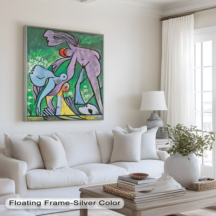 Reclining in Nature – Picasso-Inspired Abstract Nude Oil Painting
