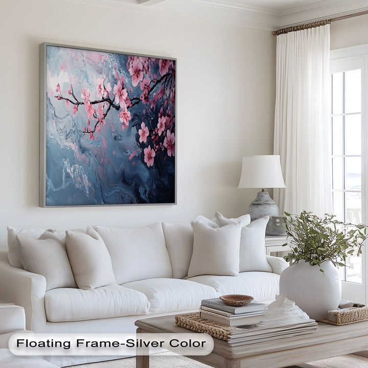 Cherry Blossom Branch Wall Art – Floral Oil Painting