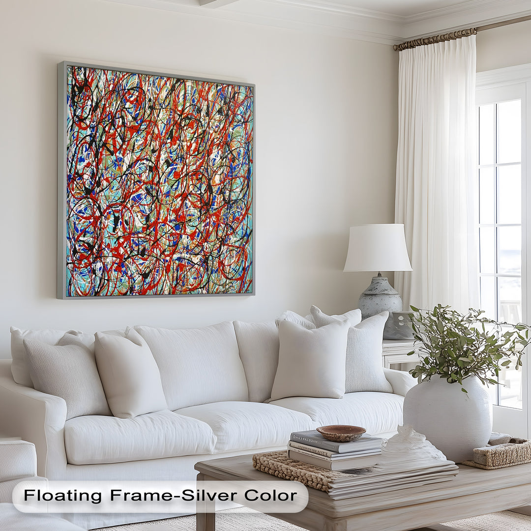 Energetic Abstract Expressionist Wall Art – Modern Oil Painting