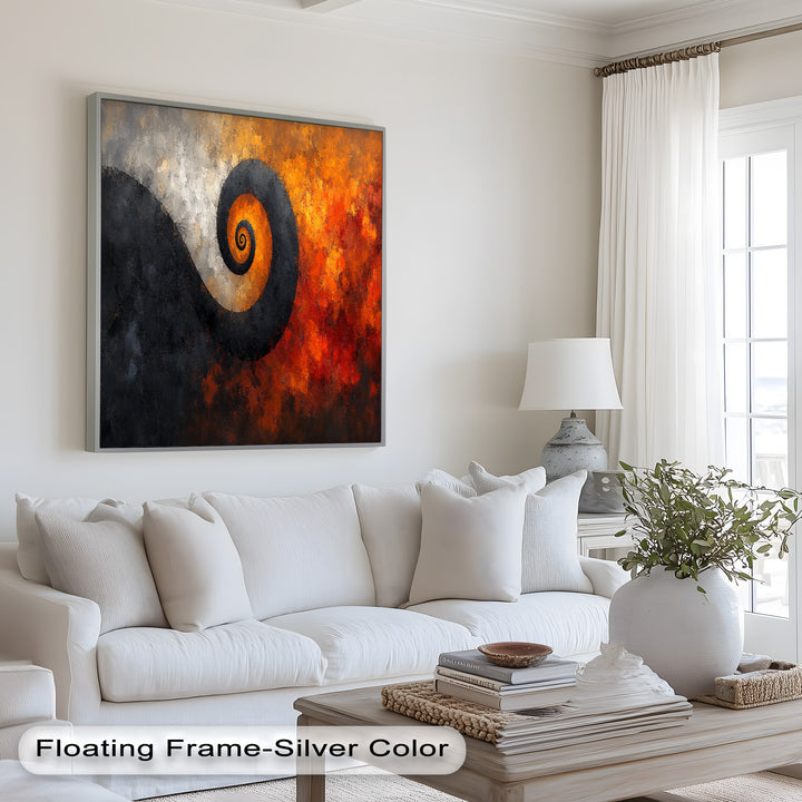 Autumn Swirl – Abstract Spiral Oil Painting