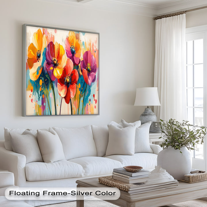 Colored Flowers – Vibrant Floral Oil Painting