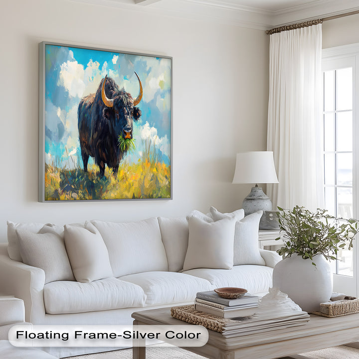 Highland Bull – Abstract Oil Painting