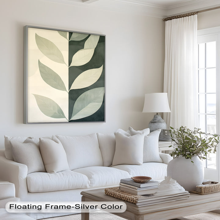 Minimalist Leaf  – Monochrome Botanical Oil Painting