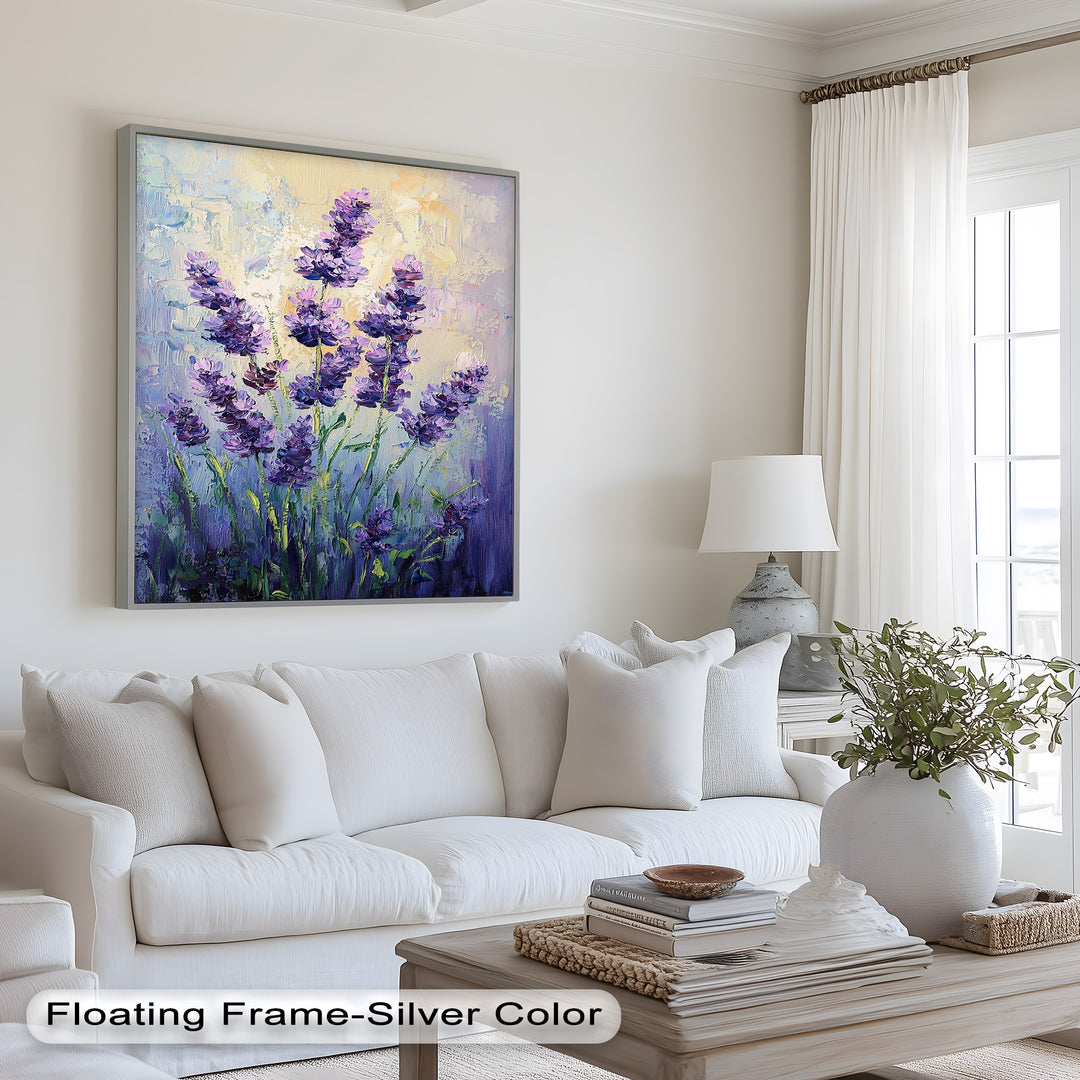 Impressionist Lavender Stalks - Flower Oil Painting