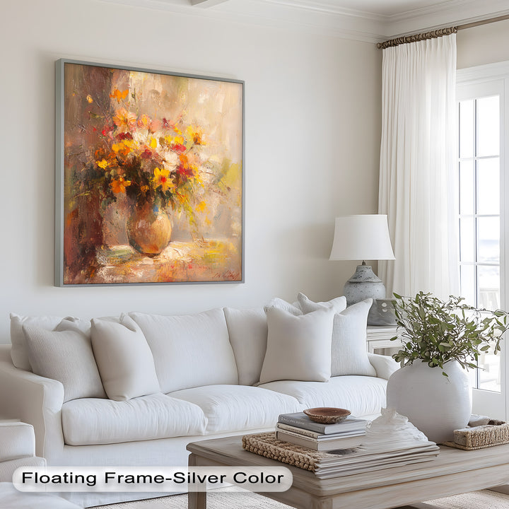 Sunlit Harmony – Vibrant Wildflower Still Life Flower Oil Painting