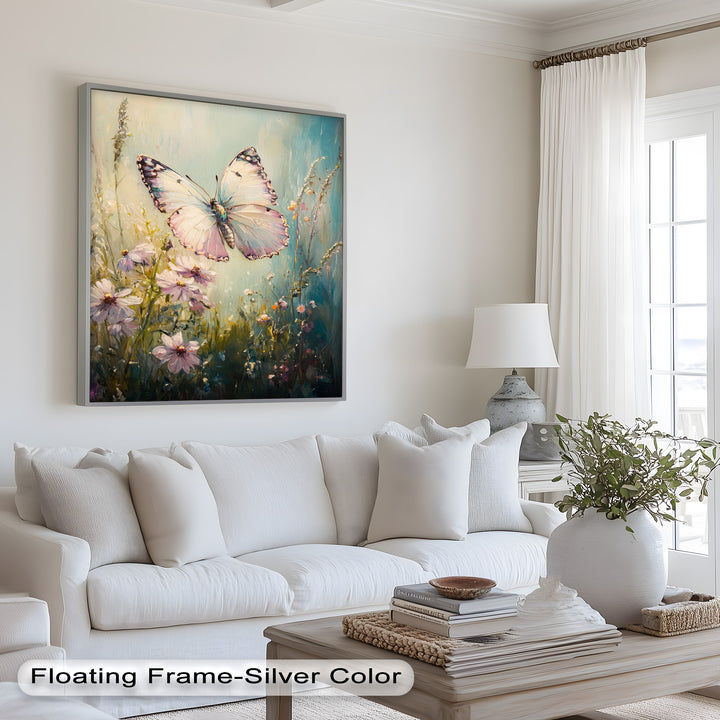 Butterfly Among Wildflowers – Animal Oil Painting