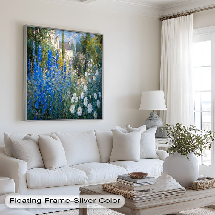 Blue Delphinium - Impressionist Oil Painting