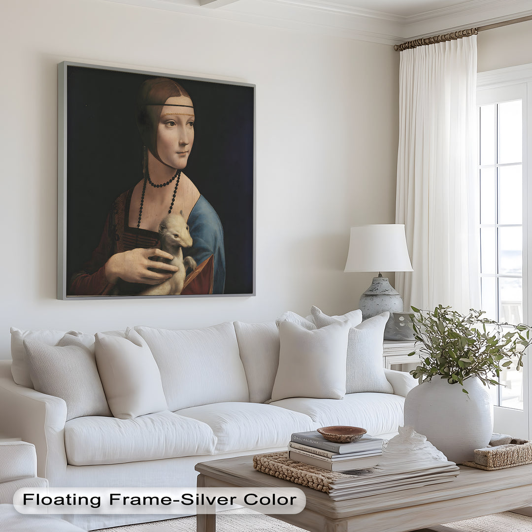 Dame mit Hermelin – Renaissance Portrait Historisches Ölgemälde