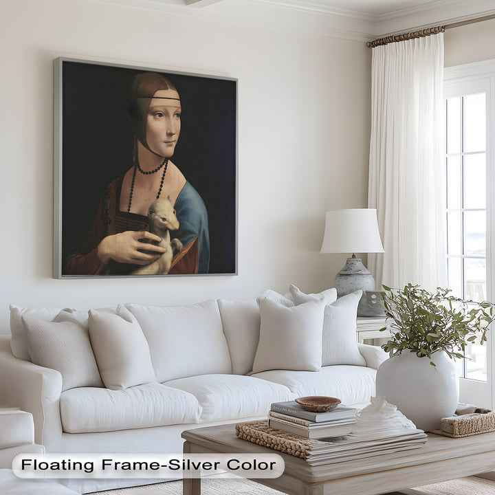 Dame mit Hermelin – Renaissance Portrait Historisches Ölgemälde