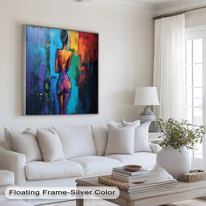 Radiant Contours – Bold Abstract Figurative Oil Painting