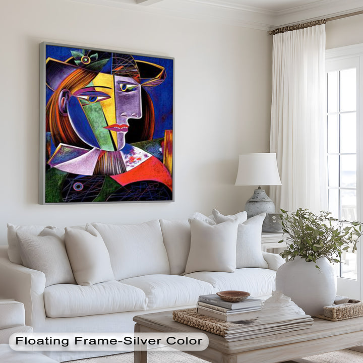 Vibrant Woman with a Flower Hat – Picasso Oil Painting
