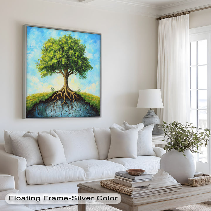 Firmly Planted – Tree of Faith with Roots Oil Painting