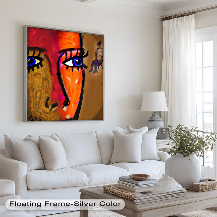 Vivid Gaze – Abstract Expressionist Portrait Oil Painting