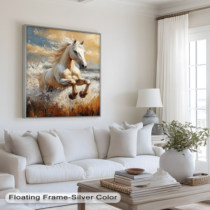 Spirit of the Wind – White Horse Oil Painting
