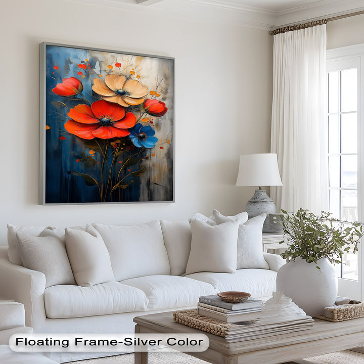 Colorburst Petals – Bold Poppy Bouquet Flower Oil Painting