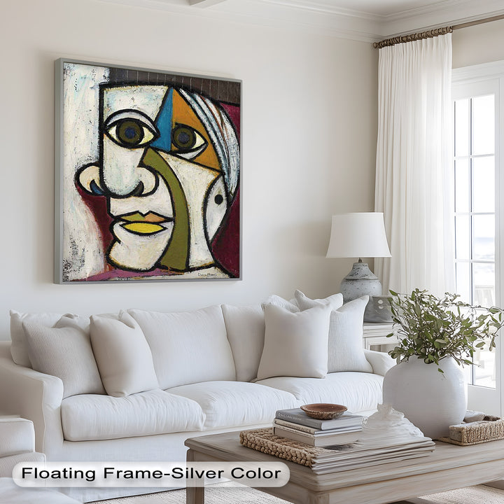 Bold Gaze – Geometric Abstract Portrait Picasso Oil Painting