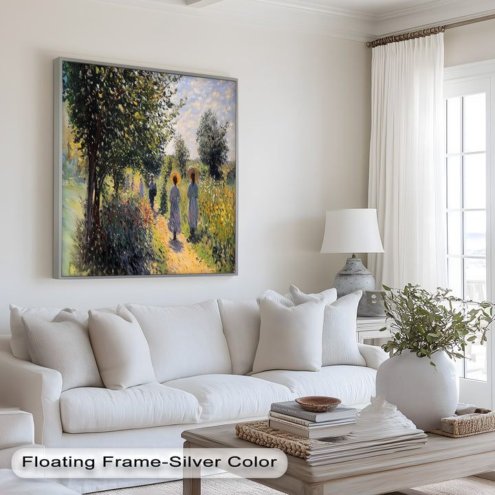 Afternoon Stroll – Sun-Dappled Garden Walk Oil Painting