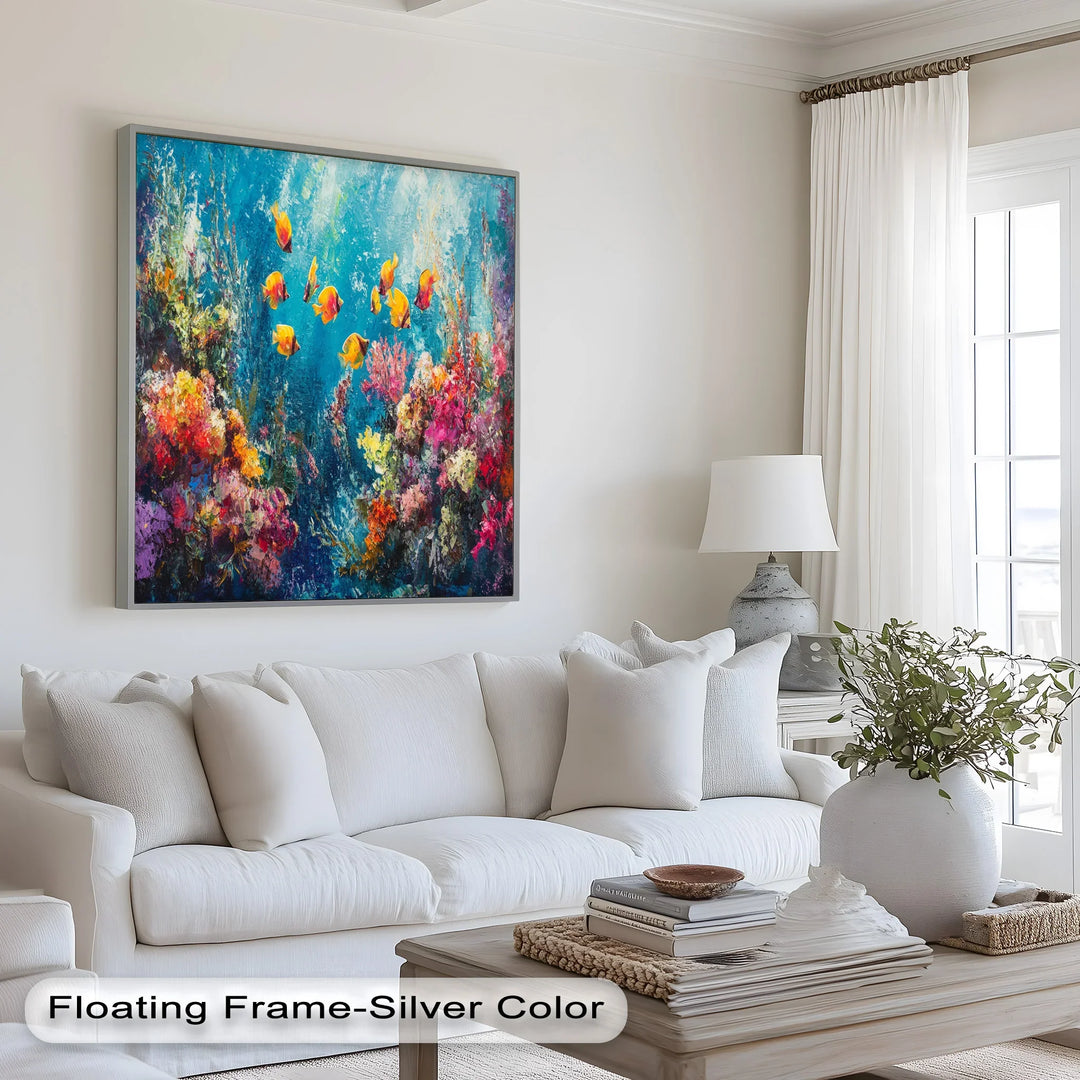 Golden Fish Among Coral Blooms – Animal Oil Painting - MyPhotoStation