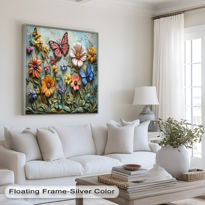 Vibrant Butterfly Flower – Textured Floral Oil Painting