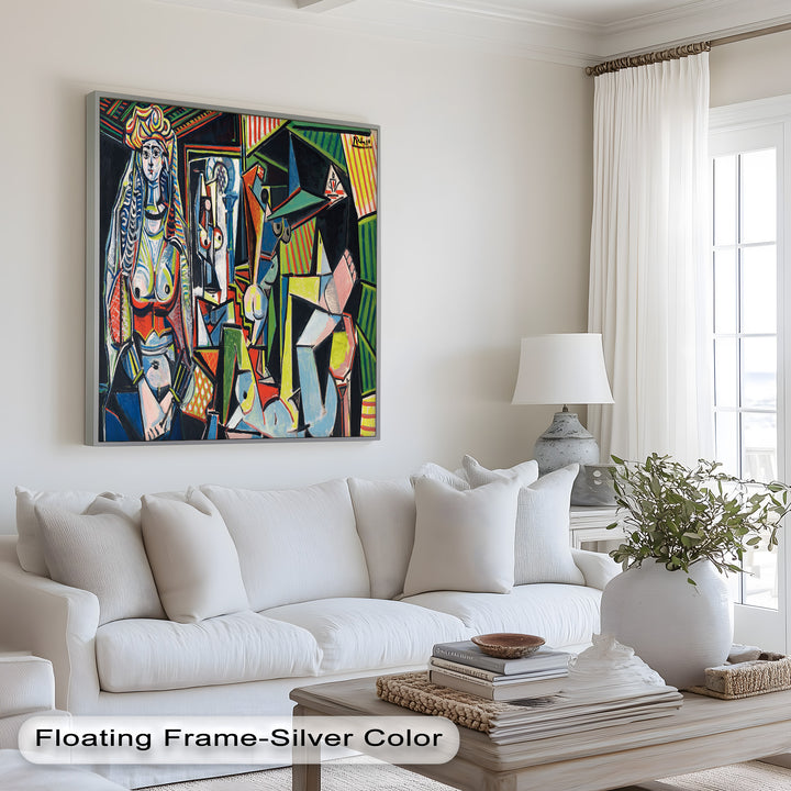 The Mirror Within – Bold Cubist Interior Picasso Oil Painting
