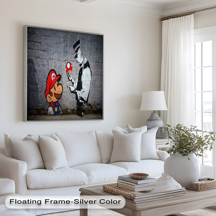 Mario Meets the Law – Banksy Oil Painting