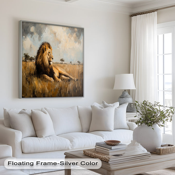 Majestic Serengeti King – Regal Lion Oil Painting
