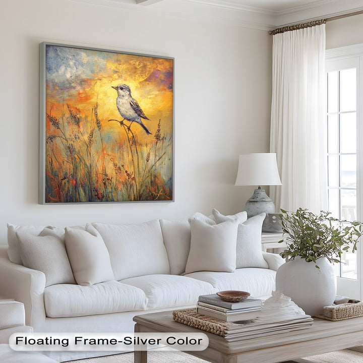 Twilight Songbird – Expressive Bird Oil Painting