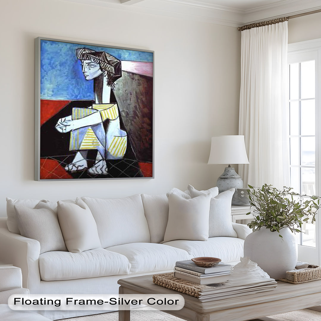 Seated Boy with Striped Garment – Picasso Oil Painting