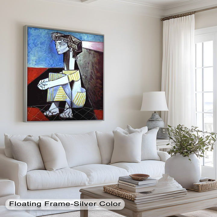 Seated Boy with Striped Garment – Picasso Oil Painting