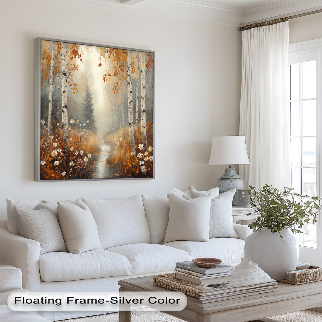 Golden Fall Leaves – Serene Autumn Oil Painting