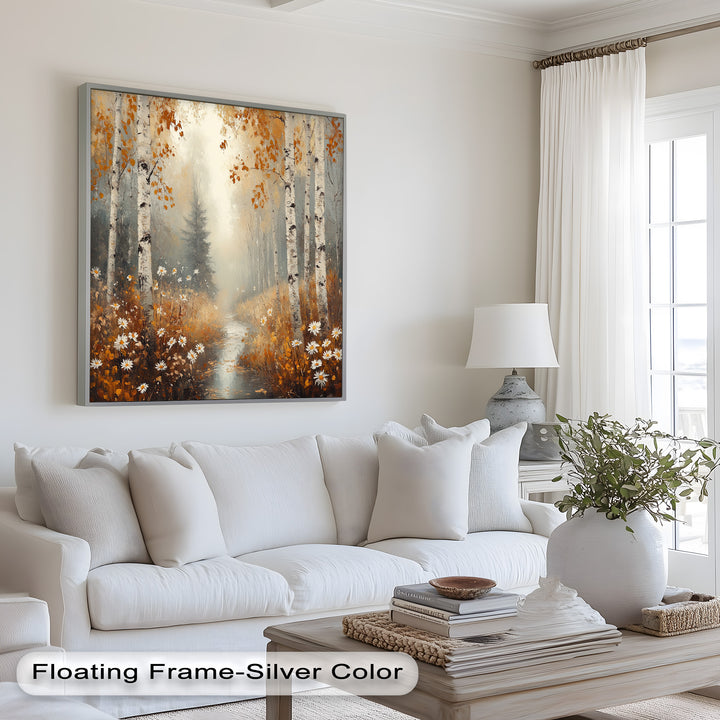 Golden Fall Leaves – Serene Autumn Oil Painting