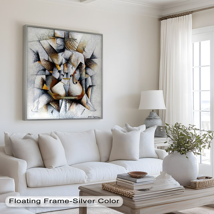 Cubist Harmony – Abstract Nude with Violin Motif Picasso Oil Painting