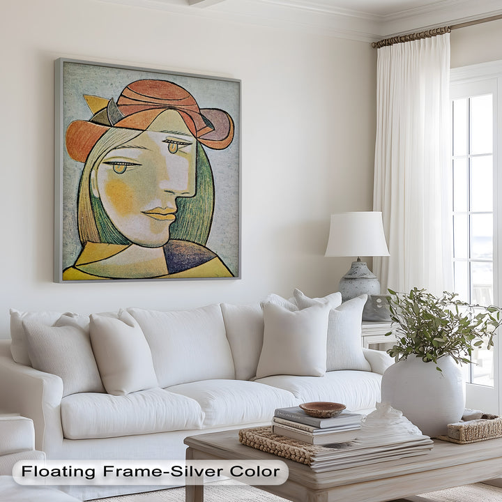 Soft Gaze of Solitude – Abstract Female Portrait Picasso Oil Painting