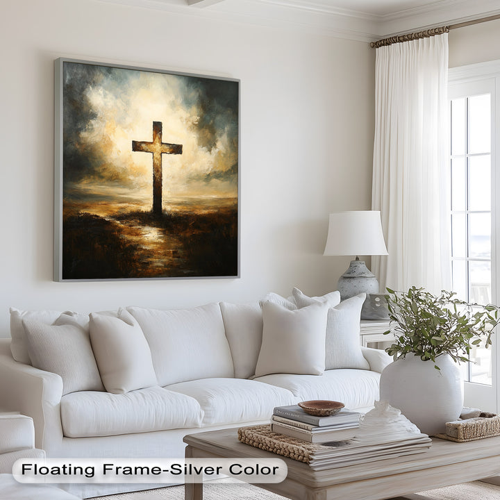 Licht der Erlösung – Christliches Kreuz Ölgemälde