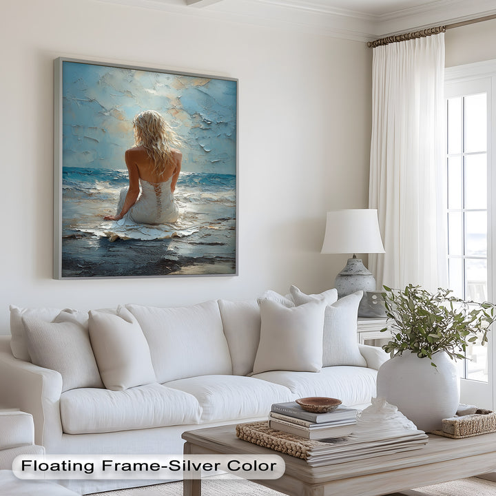 Whispers of the Tide – Serene Ocean Abstract Oil Painting