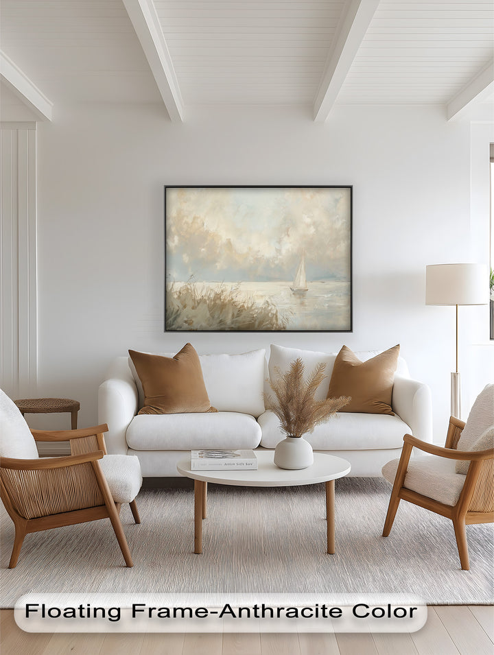 Lake Sailboat – Tranquil Waterscape Oil Painting