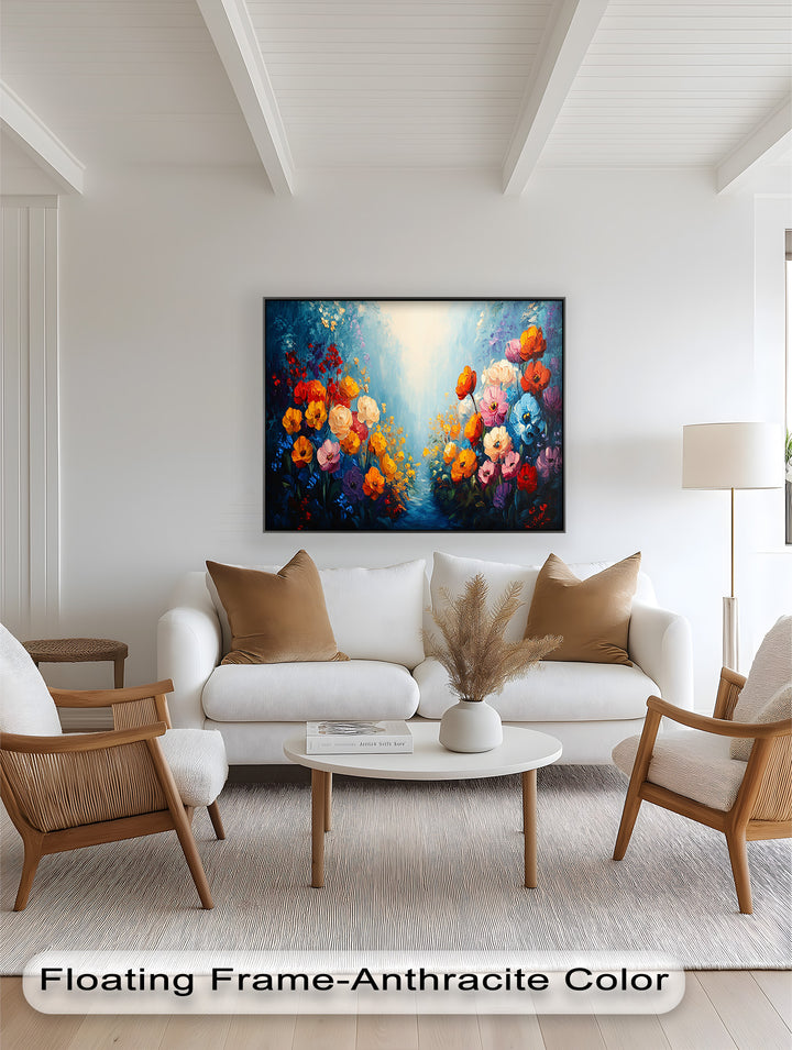 Multicolor Wild Bloom Explosion - Flower Oil Painting