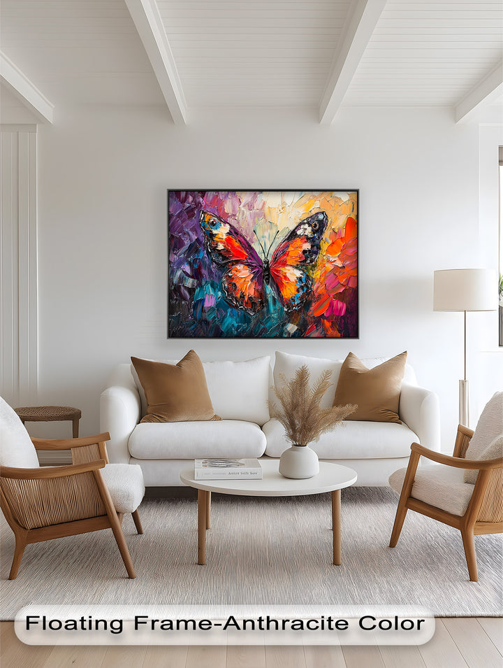 Radiant Butterfly in Blooming Spectrum - Animal Oil Painting