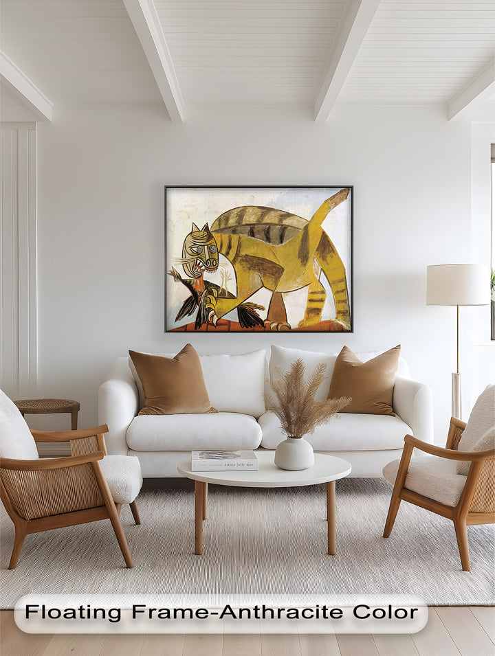 Wild Cat and Bird by Pablo Picasso – Cubist Oil Painting