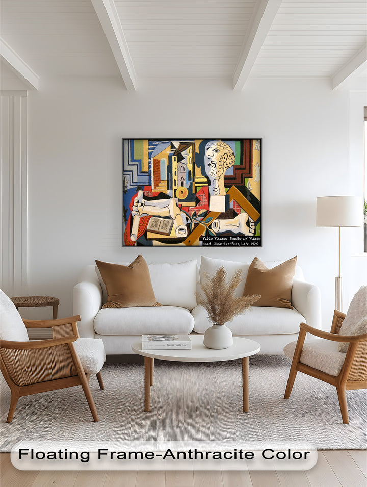 Studio with Plaster Head by Picasso – Cubist Oil Painting