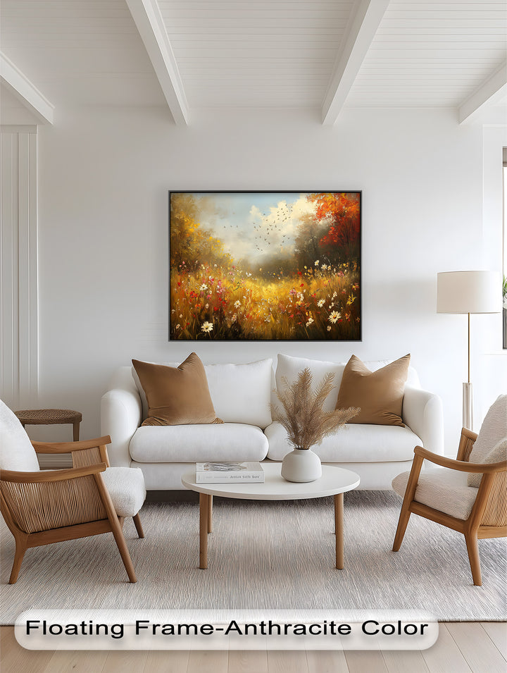 Flowers and Stream – Vibrant Autumn Oil Painting