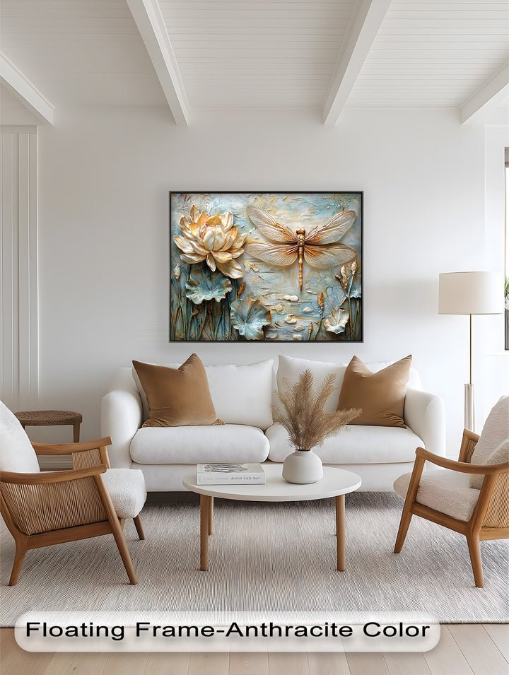 Retro Dragonflies and Flowers – Elegant Nature-Inspired Oil Painting