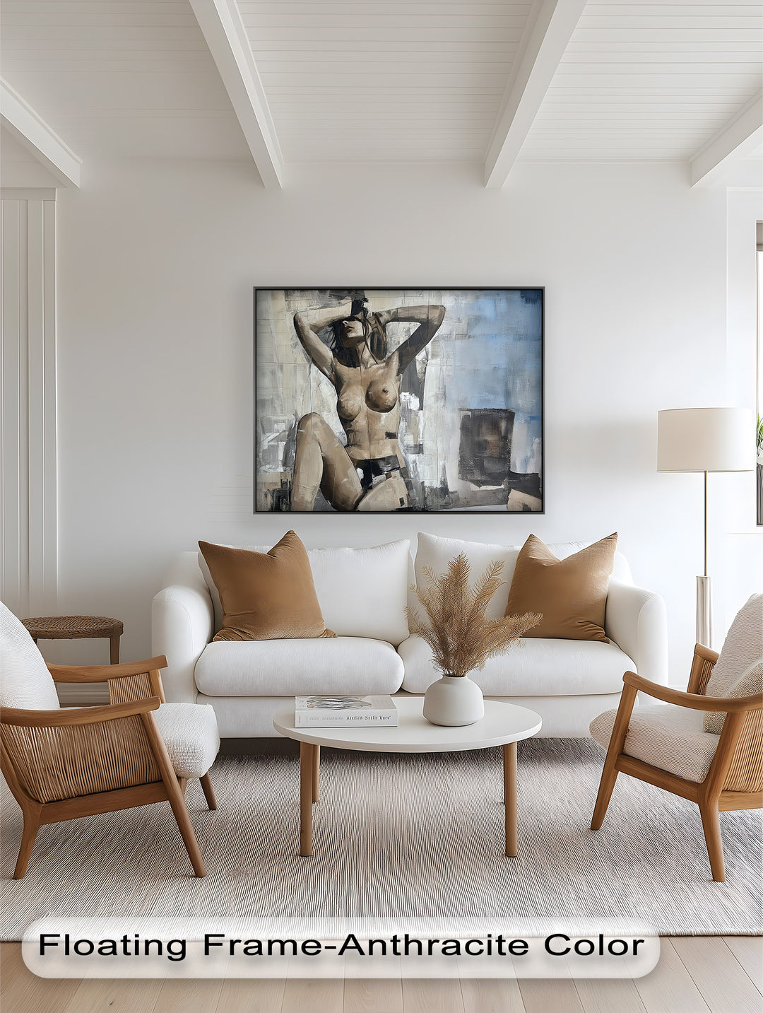 Urban Solitude – Contemporary Nude Oil Painting in Monochrome Hues