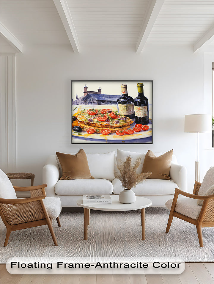 Tuscan Table – Rustic Lasagna and Wine Still Life Food Painting