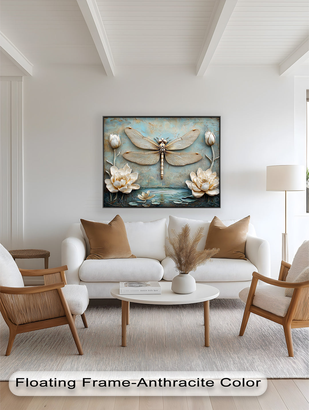 Vintage Dragonfly – Framed Oil Painting